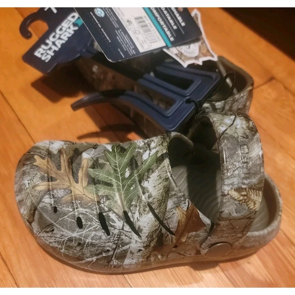 Toddler Boys Rugged Shark realtree Camo EVA Clogs Size 7 New!